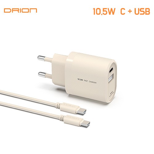 드리온 가정용 충전기 10.5W C+USB 2구 케이블 포함