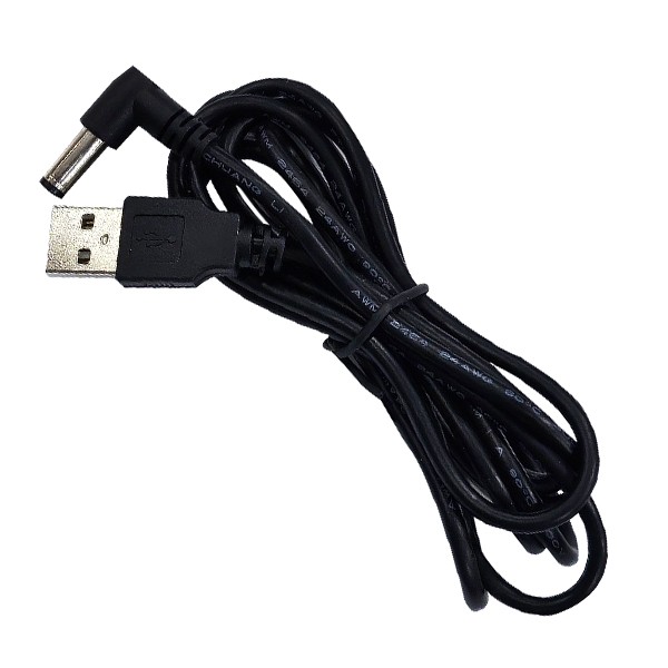 USB to DC전원케이블 5V 5.5x2.1mm 1.5M (블랙) L자형