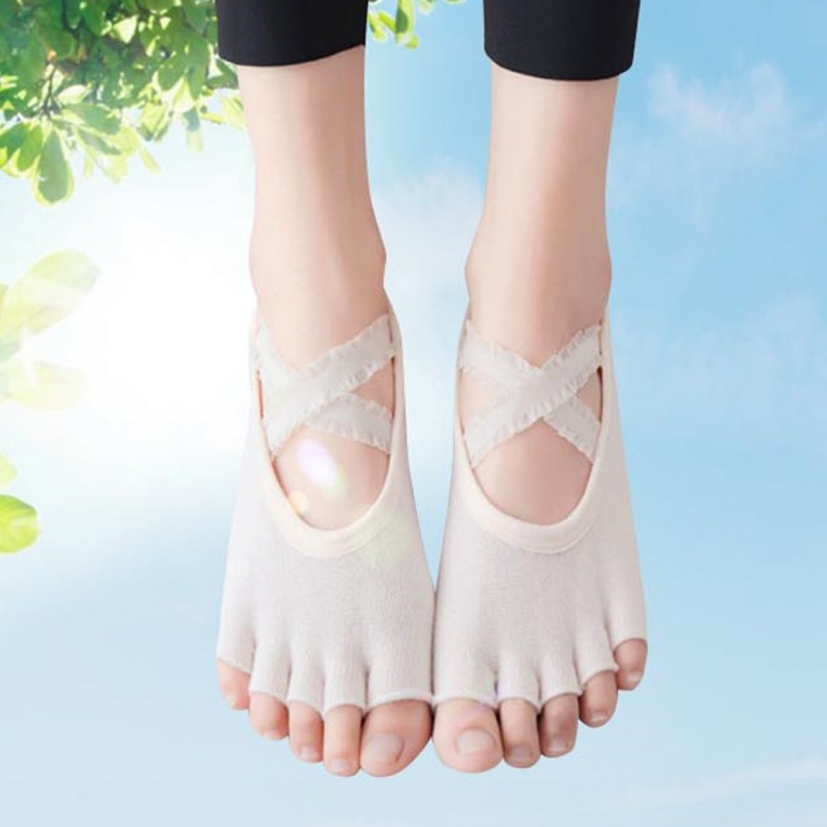 오픈 미끄럼 토삭스 방지 필라테스 요가 발가락 양말