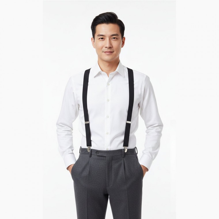 남성 정장 캐주얼 X자 클립 조절형 멜빵
