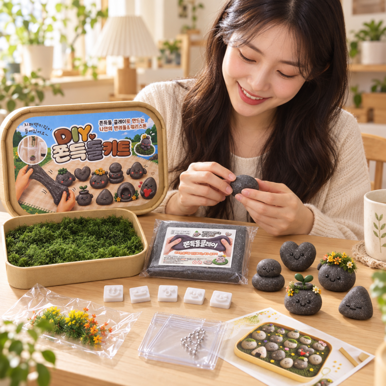 반려돌 만들기 키트 돌 점토 DIY 펫 스톤 KC 인증 찰흙 공예 키링 아동 클레이