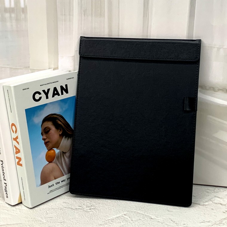 인조가죽 자석 클립보드 서류판 블랙 A4