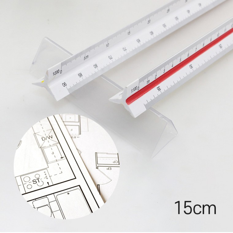 저배율 제도 도면 삼각 스케일 자 15cm DD-10736