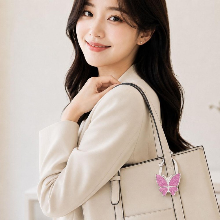 크리스탈 가방걸이 휴대용 가방후크 키링형 선물포장