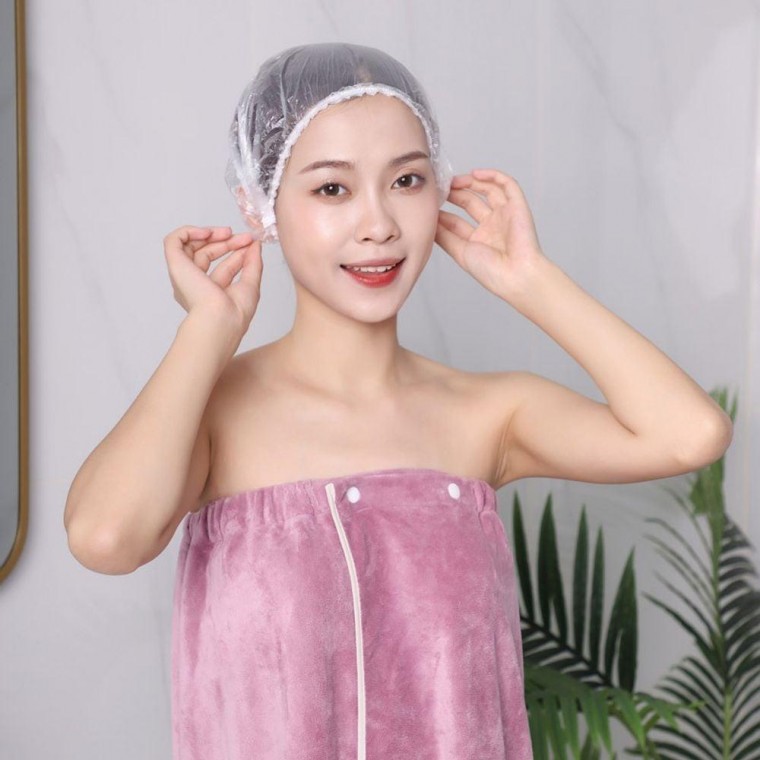 일회용 비닐 샤워캡 위생 모자 헤어캡 100매캡 비닐캡 위생모 투명 염색