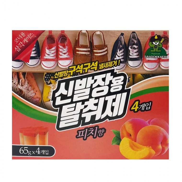 산도깨비 신발장용탈취제 피치향65g 4p 냄새제거 방향제