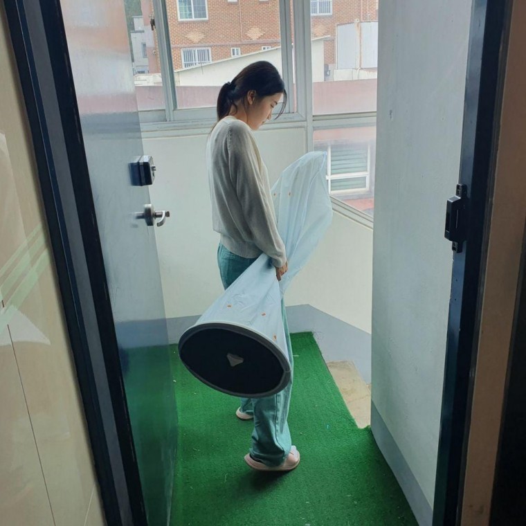 데이지 선풍기 풀커버 덮개 블루 보관 기망 선풍기먼 지망