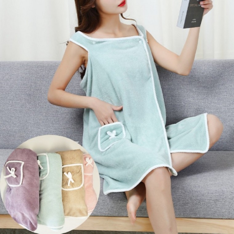 원피스형 극세사 샤워 가운