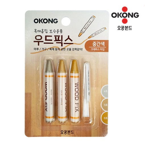 오공 우드픽스 목재 흠집 보수용품 크레파스 타입