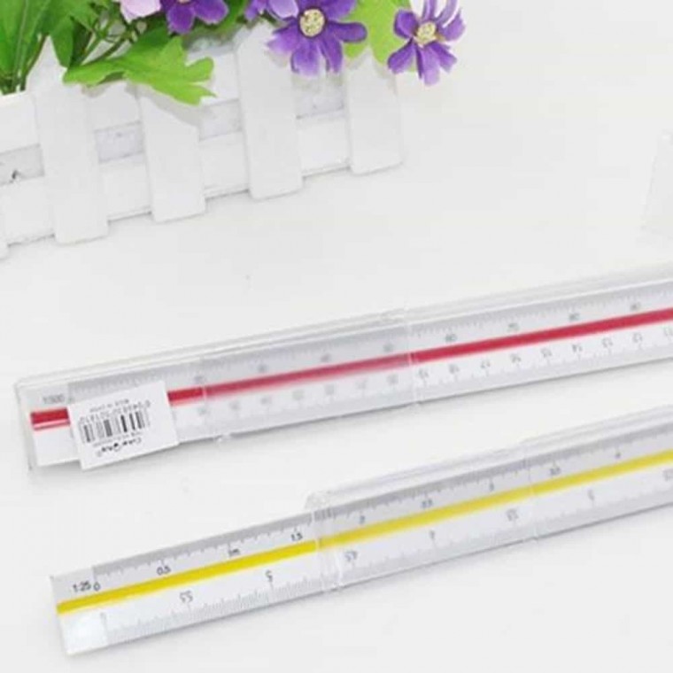 삼각 스케일자 30cm 제도용스케일자 측정자 플라스틱자