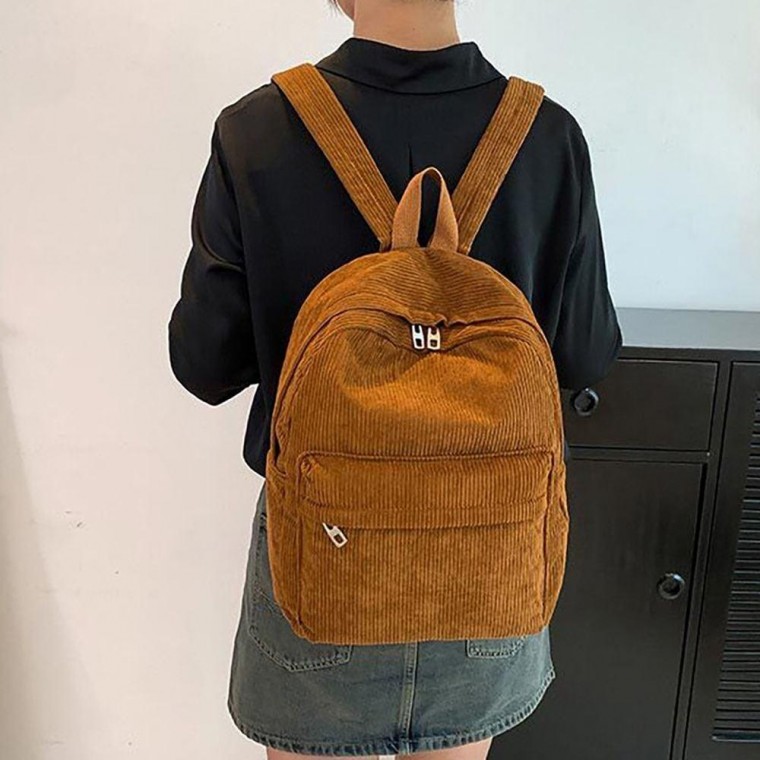 귀여운 디자인 외출 가방 코듀로이 소재 미디움 백팩 남성 남방 와이셔츠 롤업 롤업셔츠