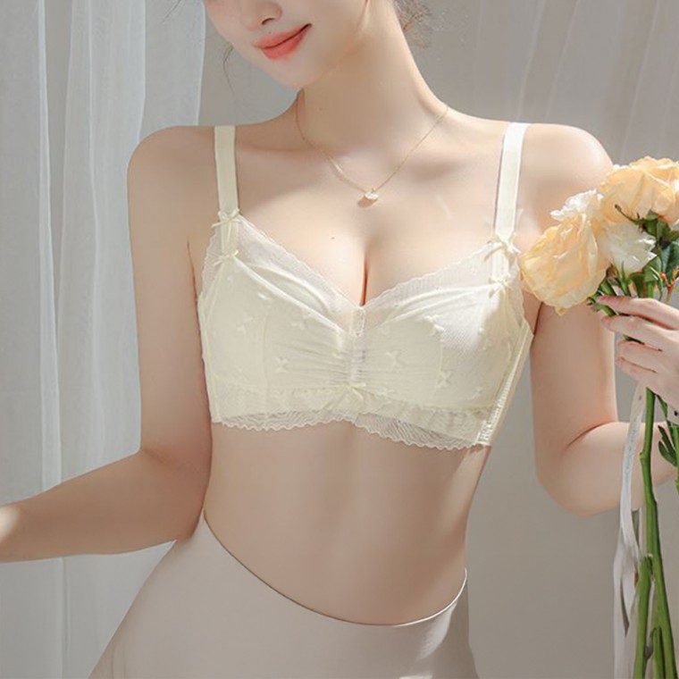 레이스 뽕브라 부유방커버 가슴 노와이어 잘모아주는 속옷