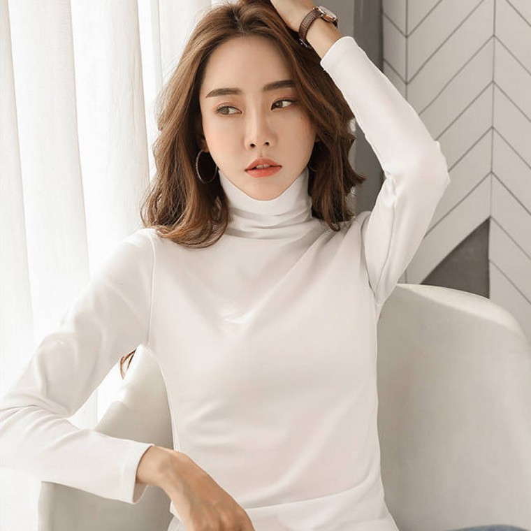 무지 폴라 티셔츠 겨울 기모 목티 터틀넥 베이직 이너