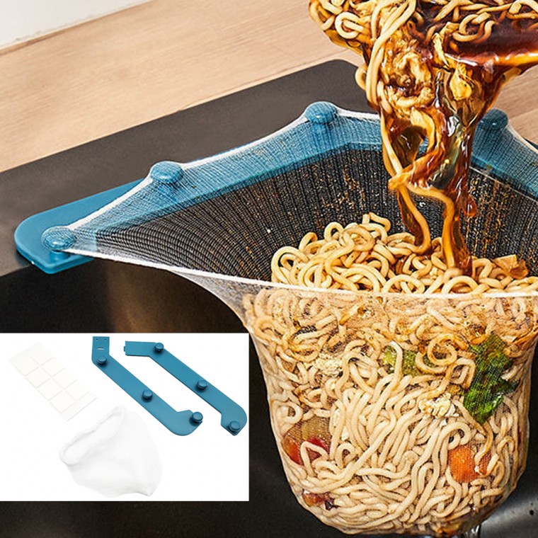 음식물 거름망 거치대 세트 (거름망 50매입) 주방 싱크대 물빠짐 쓰레기망 받침대