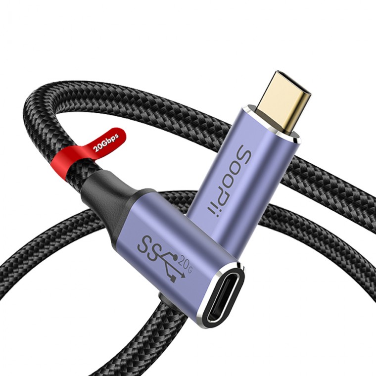 Soopii USB3.2 Gen2x2 20Gbps C타입 연장케이블 S47E 2m