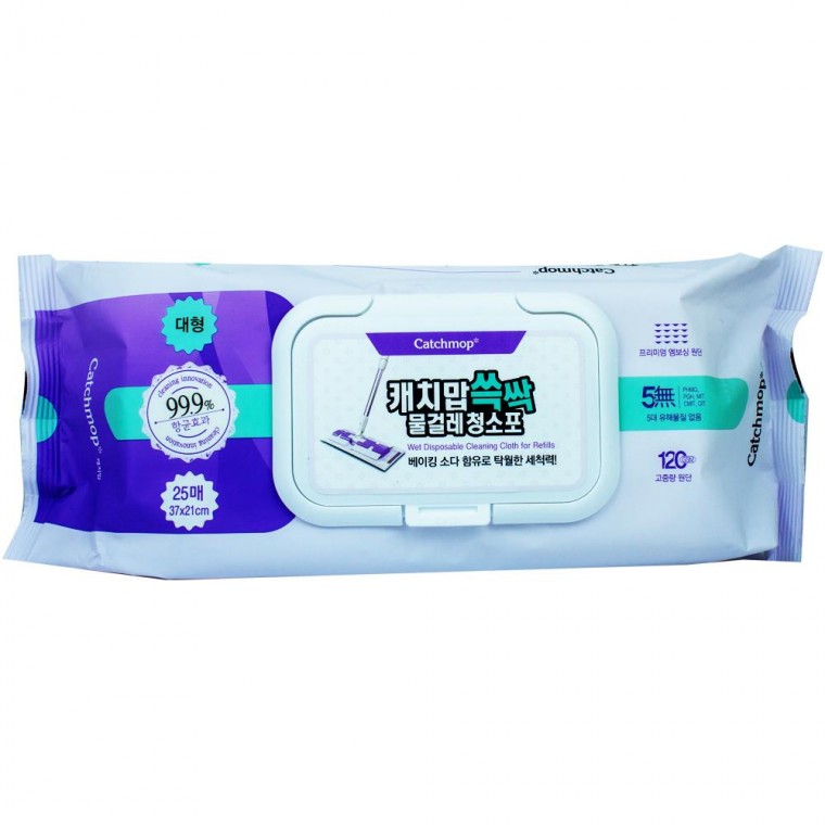 캐치맙 쓱싹 물걸레 청소포 37x21cm 25매 대형 캡형