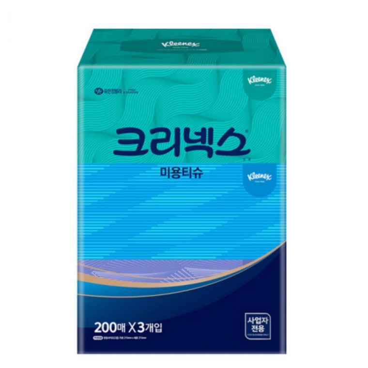 (200매)3팩 크리넥스 미용티슈 각 티슈 화장지 휴대용 미용