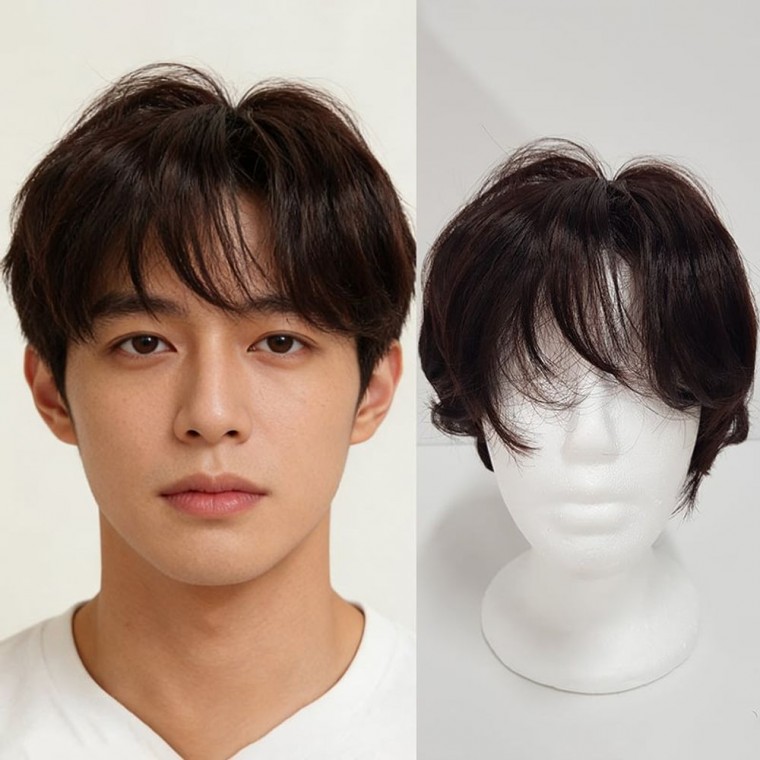 MOA 데일리 남성 통가발 내츄럴 트렌드 커트머리 가발