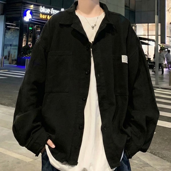 루즈핏 캐주얼 무지 남성 포켓 데일리 셔츠 IS-JK05
