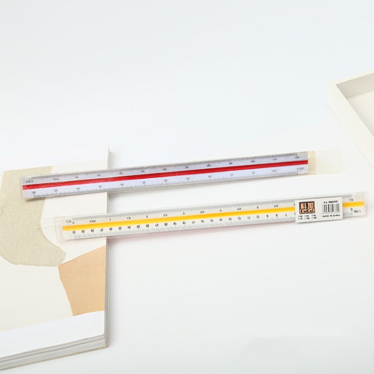 삼각 스케일 저배율 제도 도면 자 30cm RD-10737