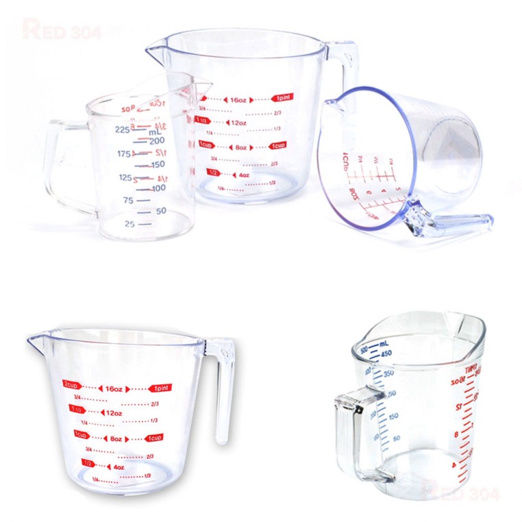 홈베이킹 베이커리 투명 PC 비커 계량컵 눈금컵 용량 225ml 250ml 500ml