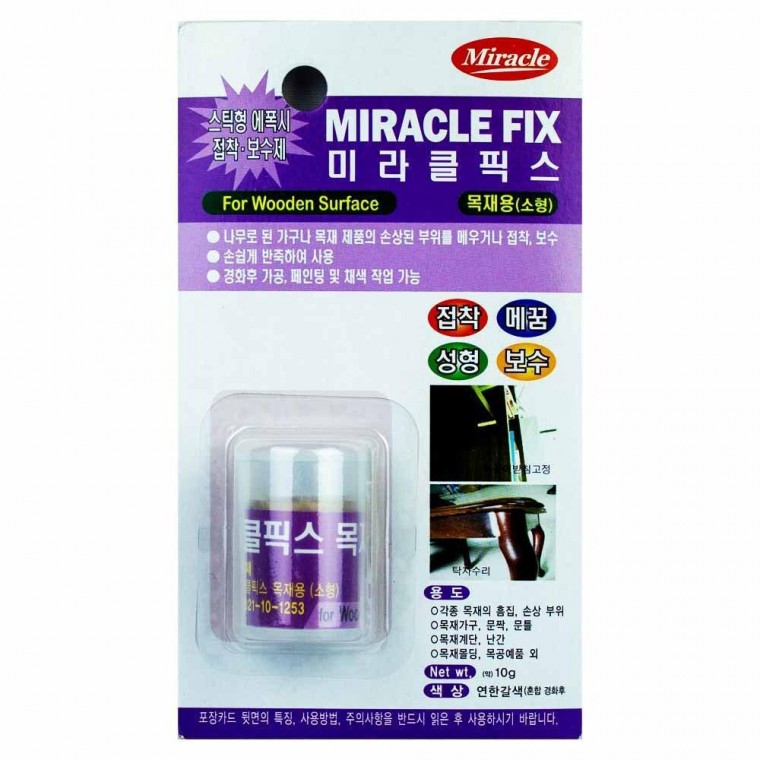 미라클픽스 목재용(소형) 접착 메꿈 성형 보수용 20g(530223)