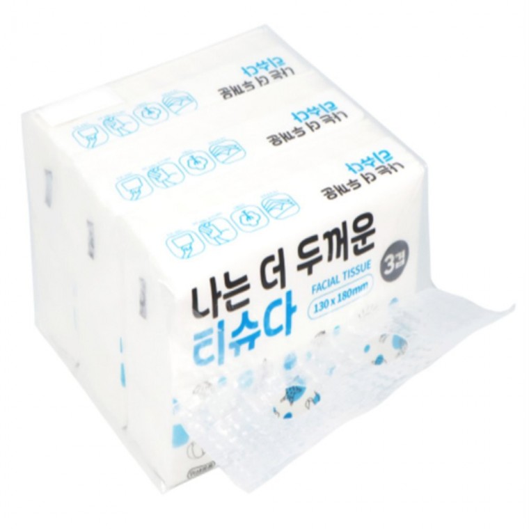 휴대용티슈 3p 미용티슈 뽑아쓰는휴지