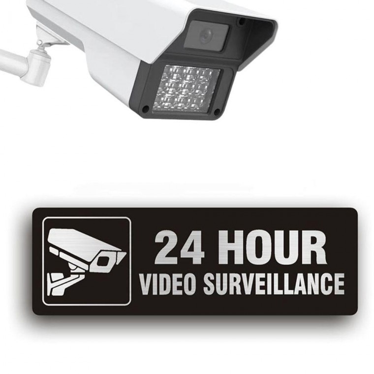 CCTV 24 시간 녹화중 표지판 안내판 표찰 촬영 경고판 촬영중 미니 간판 감시 문패
