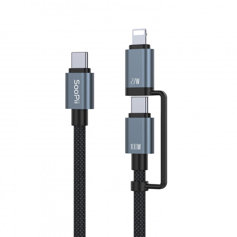 수피 USB PD 100W C타입 to C타입 8핀 2in1 고속충전 케이블 S52A