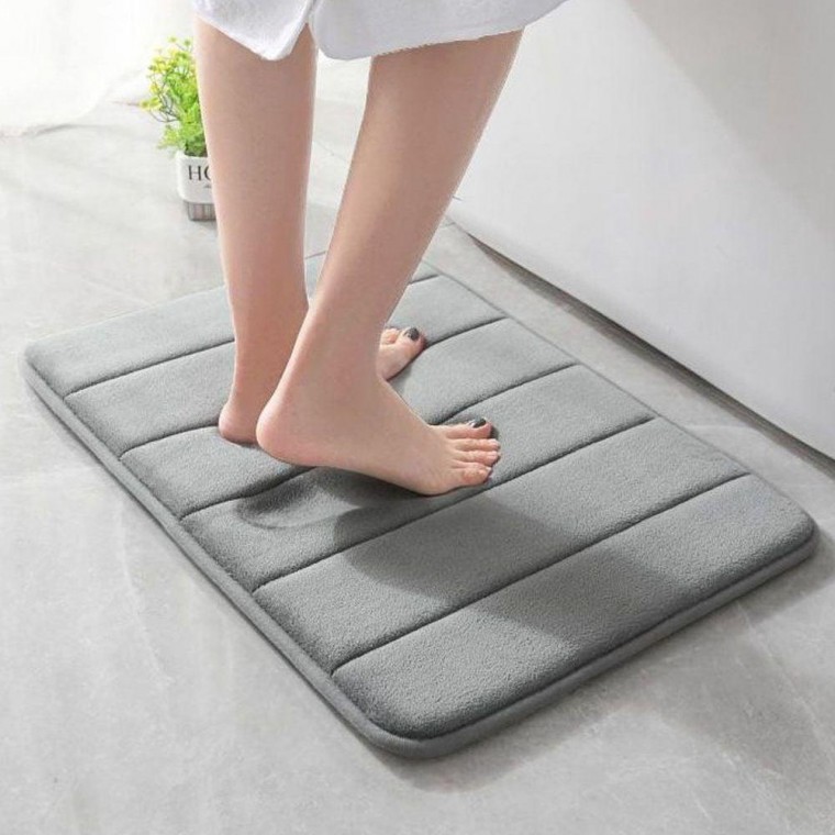 그레이 사각 메모리폼 발매트 40X 60cm 흡수 욕실 주방 빨아쓰는 논슬립 현관 싱크