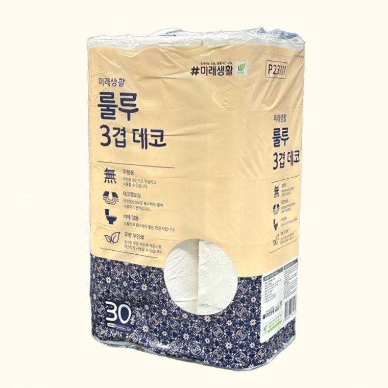 휴지 화장지 티슈 룰루 3겹 데코 22m 30 화장실 두루마리 롤휴지 롤화장지 먼지없는