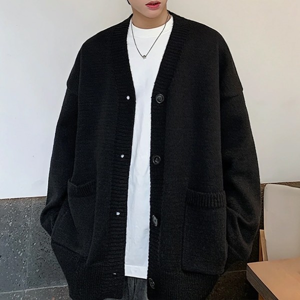 남성 3컬러 클래식 포켓 V넥 니트 가디건 IS-JK63
