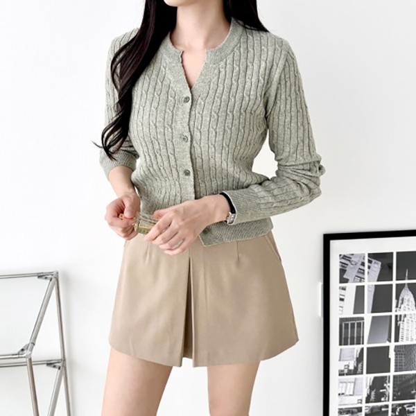 하프케이블 여성 꽈배기 러블리 가디건 SD-251034