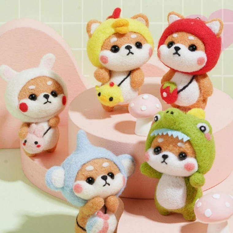 DIY 사바견 양모펠트 흔들인형 가방걸이 10종 세트 취미생활 양모펠트인형 취미키트