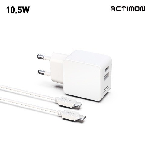 엑티몬 가정용 10.5W 충전기 (C+USB포트)(C to C)