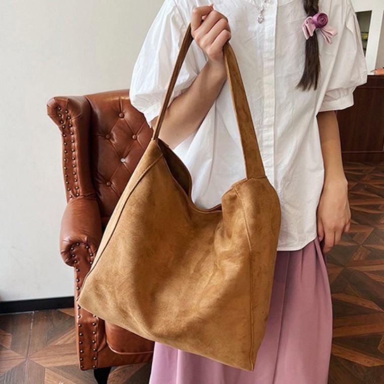 데일리 빅사이즈 스웨이드 숄더백 J 페미닌룩 데일리룩 데이트룩 캐주얼룩 여성 가방