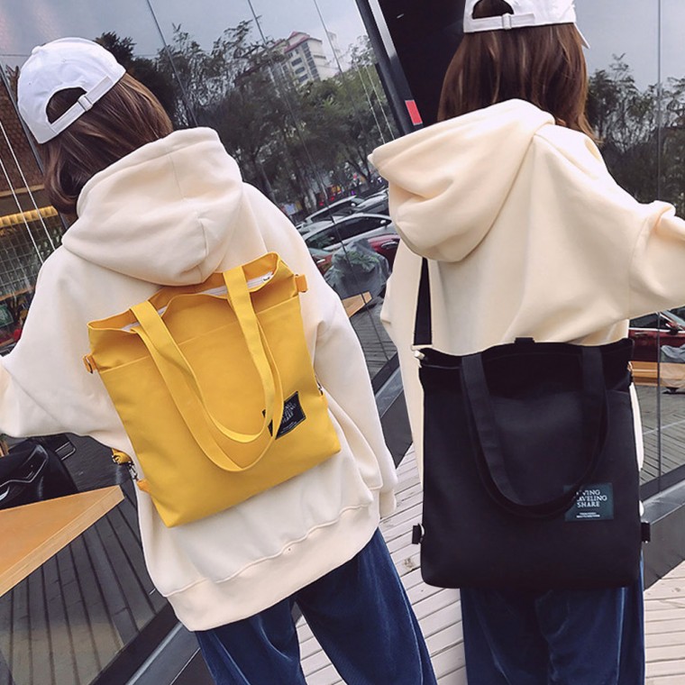 남자 여자 학생 데일리 외출 가방 다용도 포켓 백팩 크로스백 숄더백 겸용 에코백