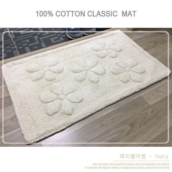 월드리아 인디아 순면100% 발매트 스퀘어 체리블러썸