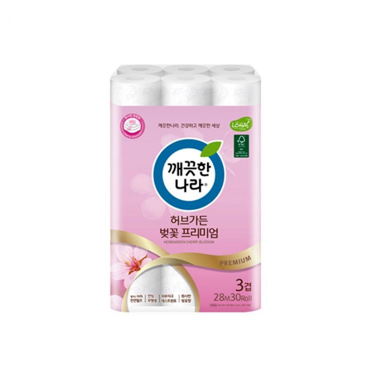 두루마리 3겹 28mX30롤 휴지 두루마리휴지 벚꽃 프리미엄 3겹화장지
