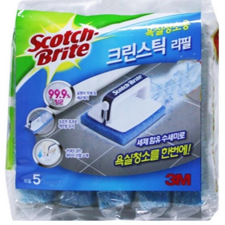 욕실청소용 리필5개 욕실바닥 타일청소 수세미 3M 바닥 타일 수세미 3M