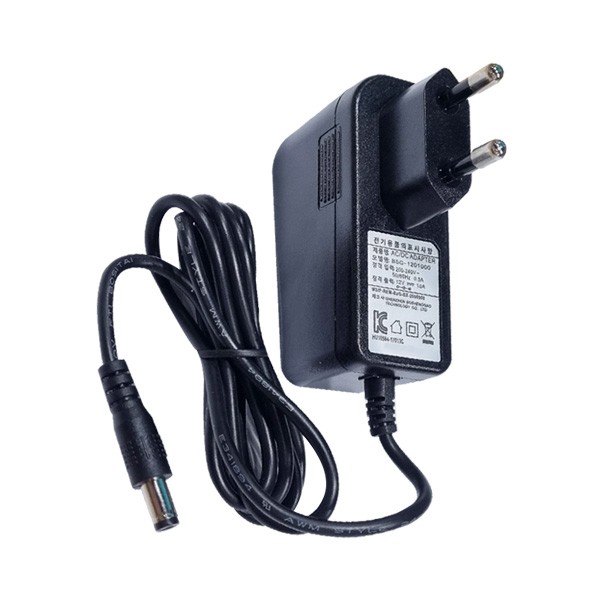 DC 12V 1A 어댑터 직류 전원 장치 LED 스탠드 CCTV 벽걸이형 블랙 1.2m