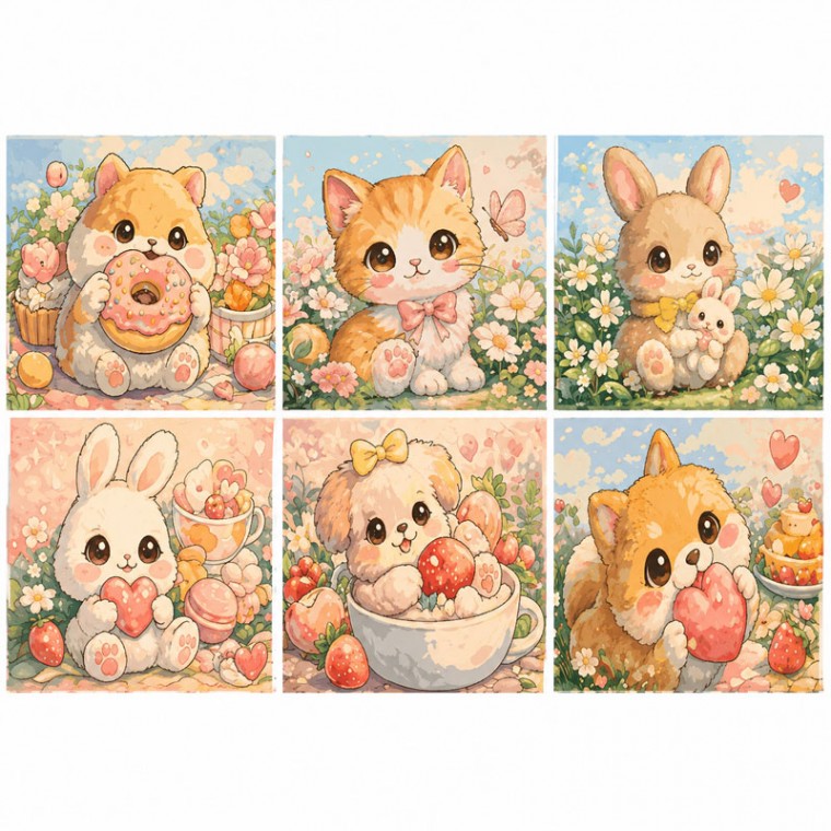 피포페인팅 DIY 명화그리기세트 몽이와 친구들 30x40