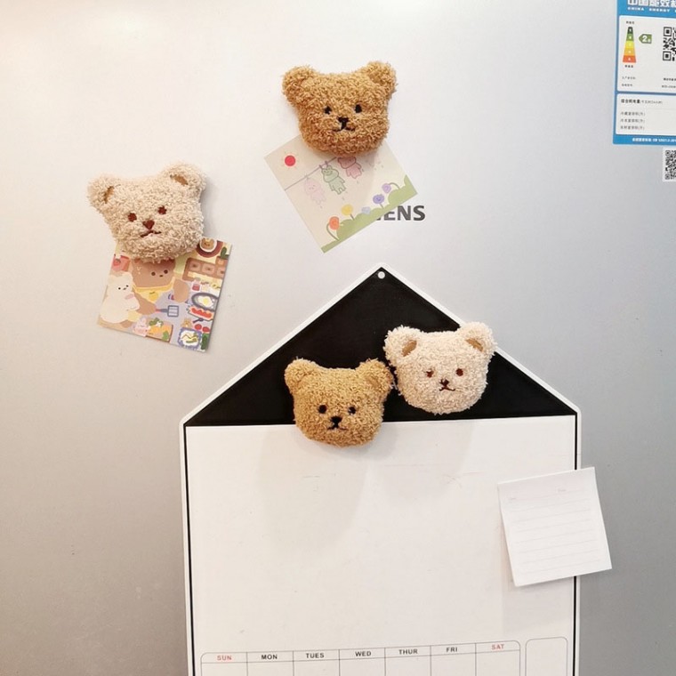 부들부들 곰돌이 봉제인형 스티커 메모&냉장고 자석