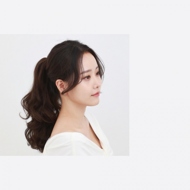 포니테일 집게 가발 묶음머리 레이어드컷 헤어피스 붙임머리 웨이브