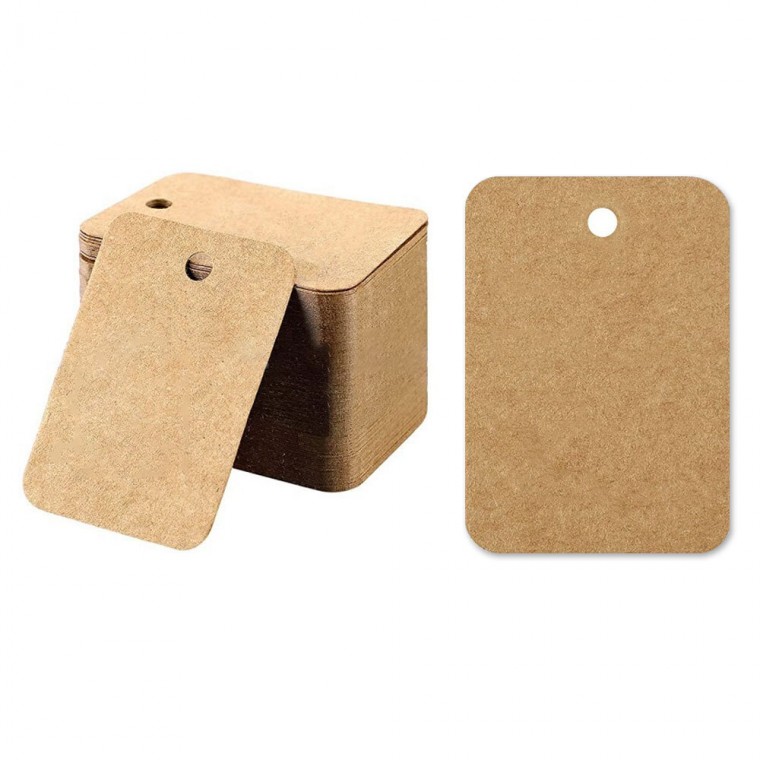 의류 종이택 라벨 종이 무지 가격택 크라프트 3.5x5cm 100매