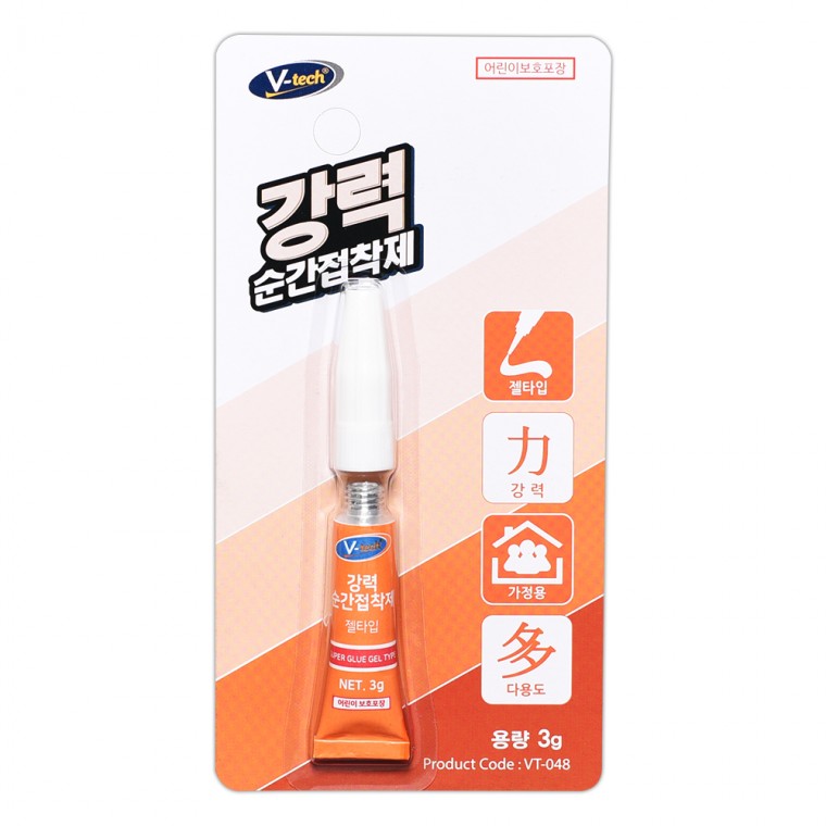 브이텍 강력 순간 접착제 젤타입 3g VT-048