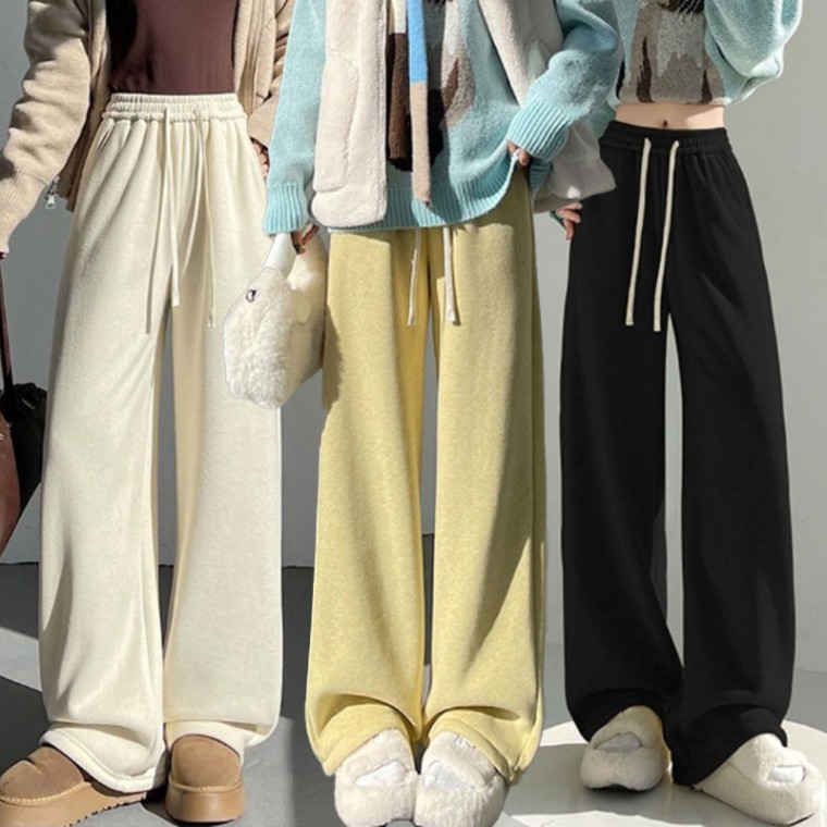 여성 웜 터치 데일리 스트링 밴딩 팬츠 LED-250260