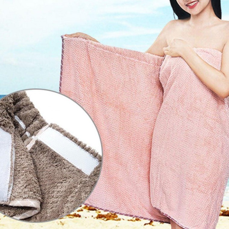 흘러 내림 없는 찍찍이 극세사 랩 비치 샤워 수건 가운 목욕 용품 골프 여자 마사지