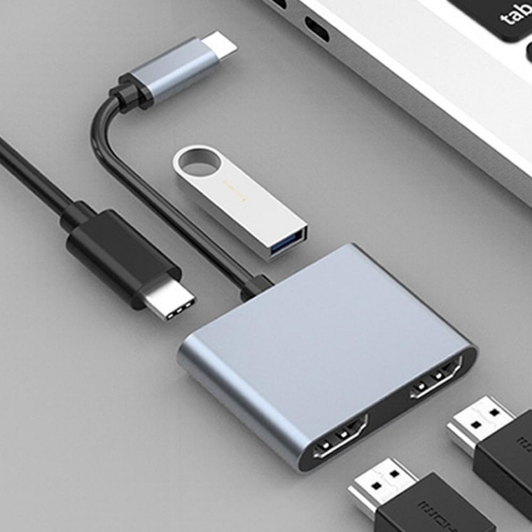 HDMI 2in1 C타입 듀얼 모니터 분배기 변환 젠더 케이블