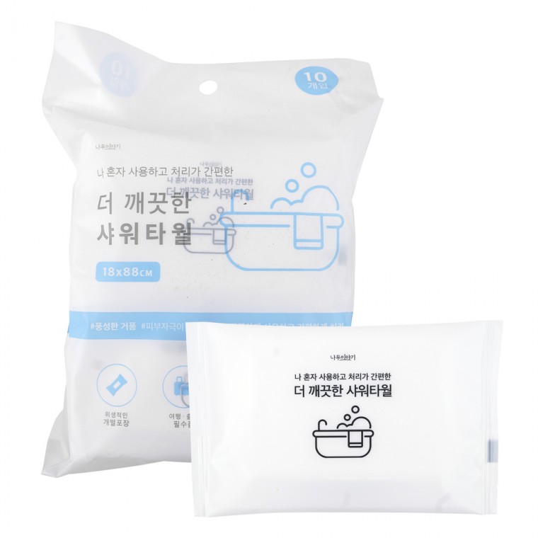 디디샵 더 깨끗한 샤워 타월 18x88cm 10개입 (651860)
